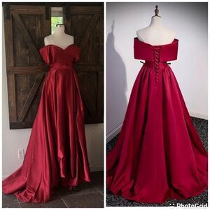Elegant Off-Shoulder Red Prom Dress
